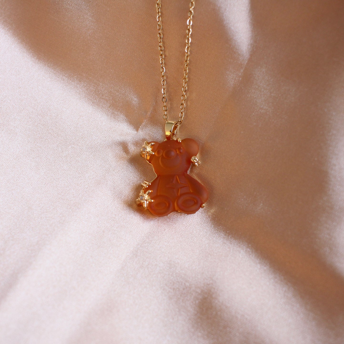 Jeweled Teddy Bear Necklace