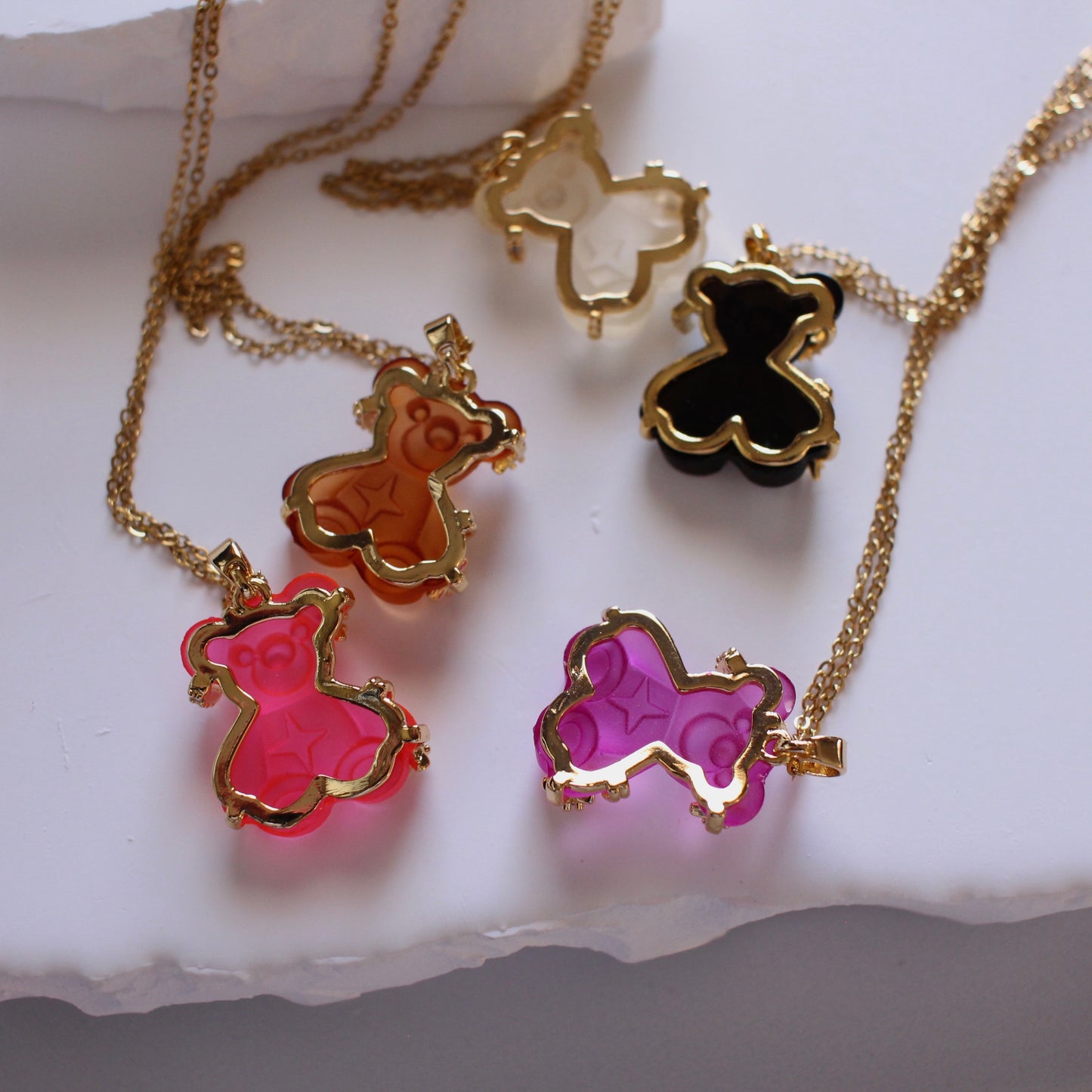 Jeweled Teddy Bear Necklace