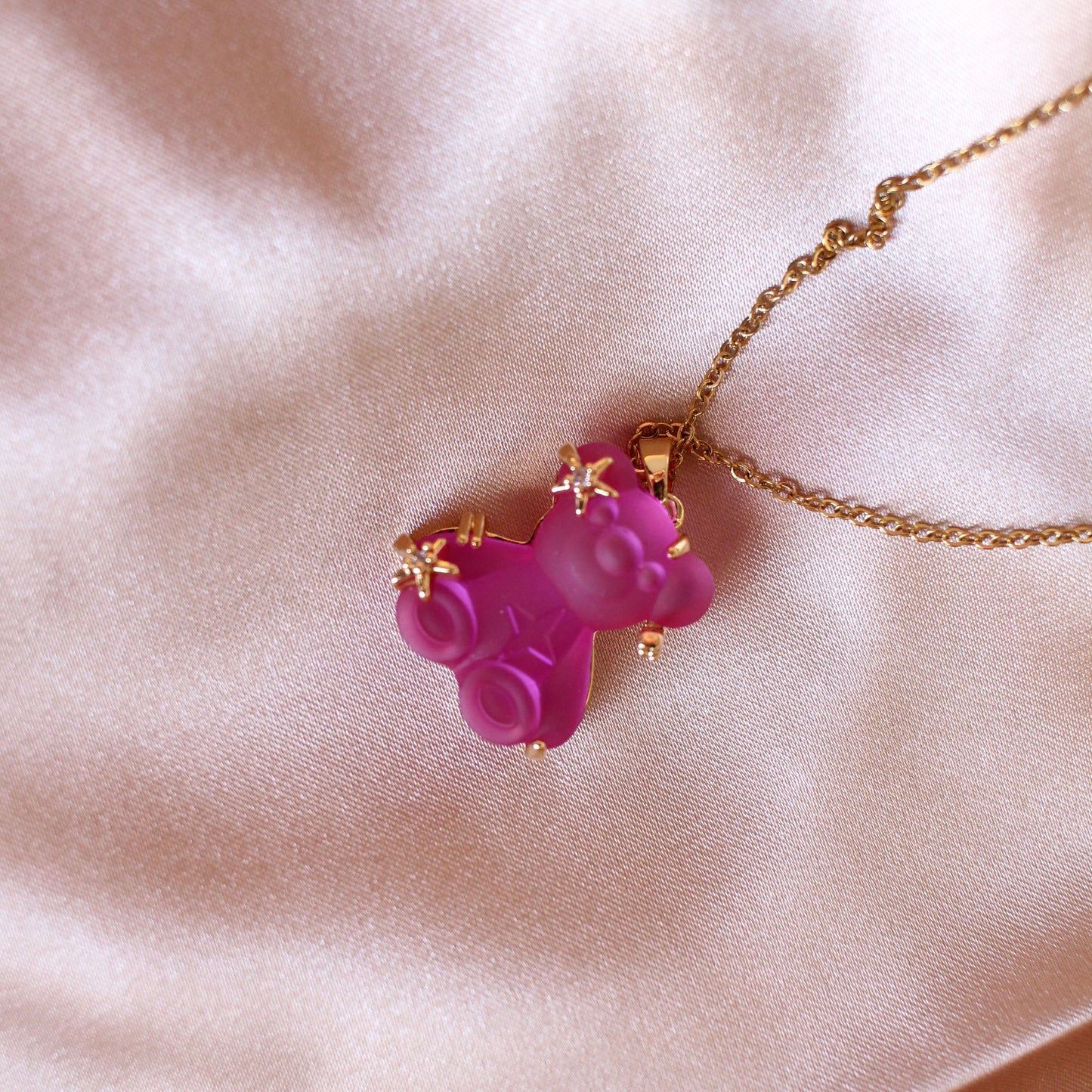 Jeweled Teddy Bear Necklace