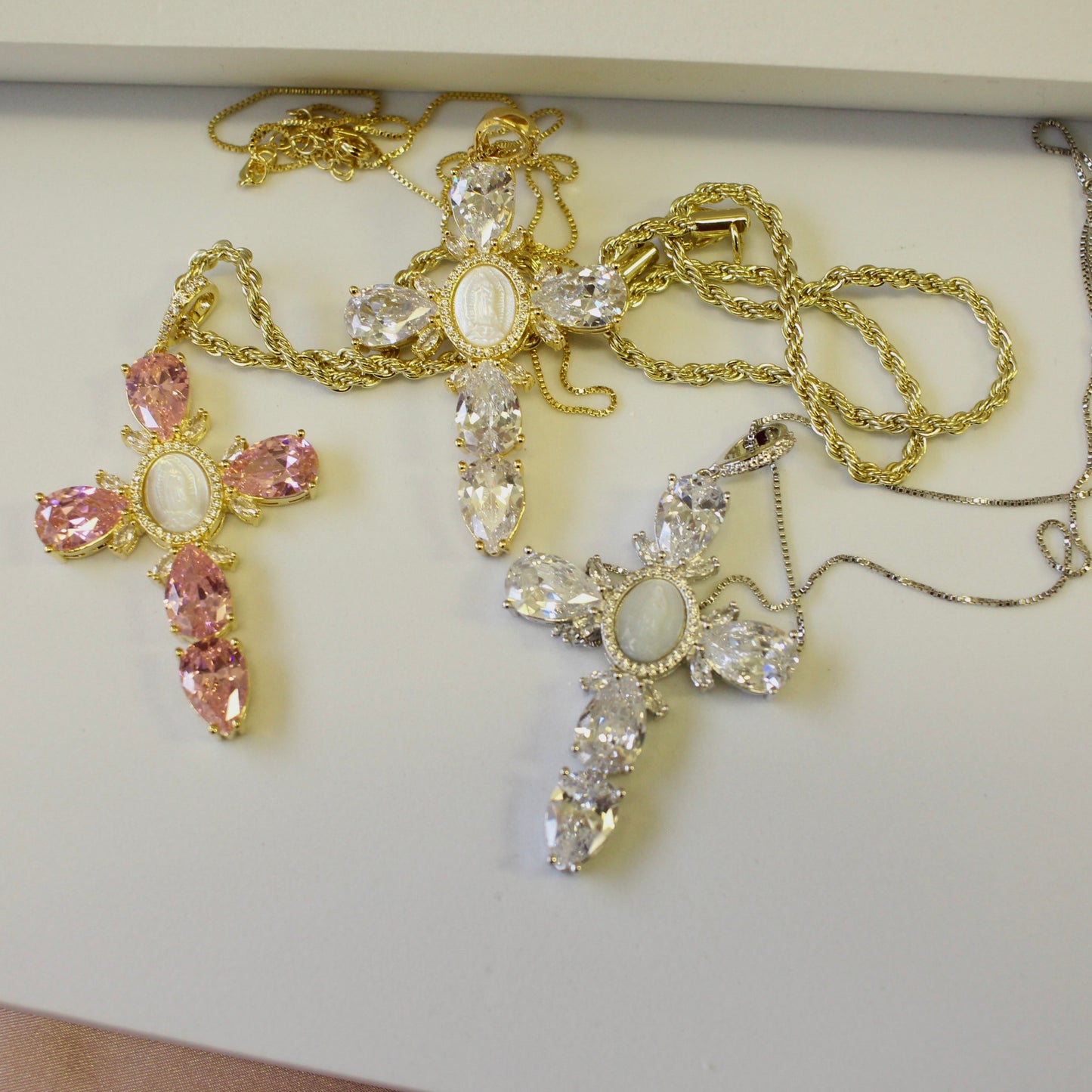 Jeweled Cross Necklace