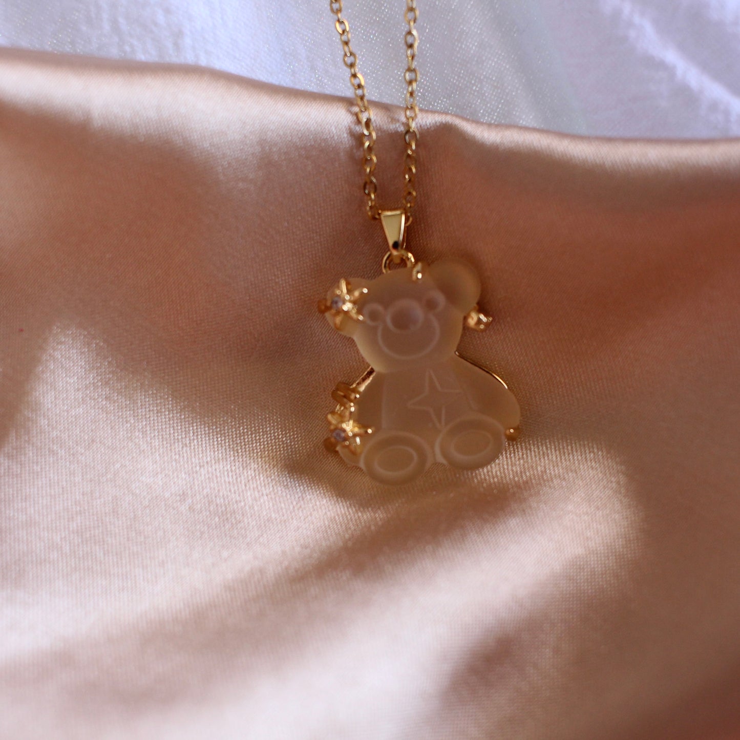 Jeweled Teddy Bear Necklace